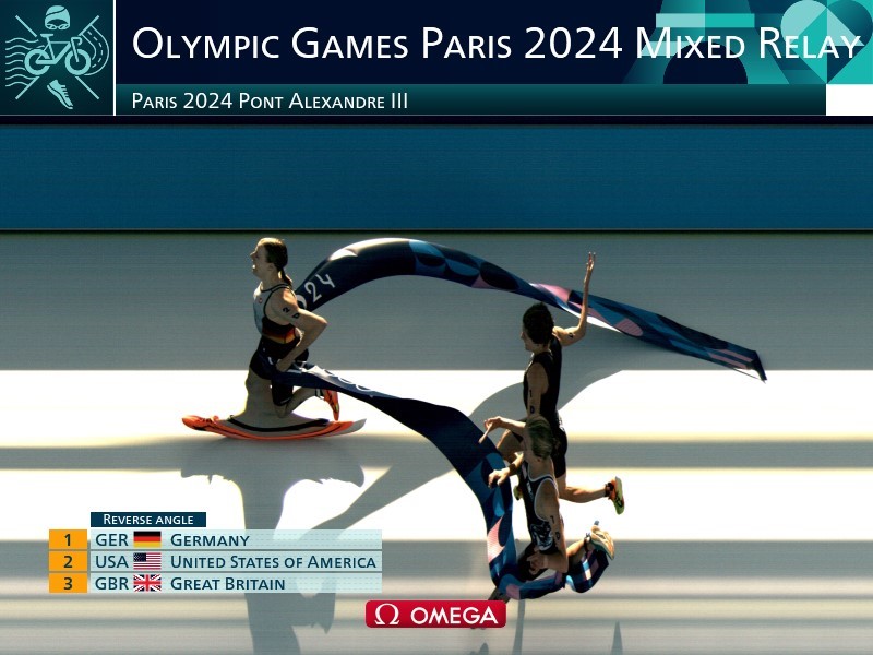 Paris 2024 Mixed Relay photo finish